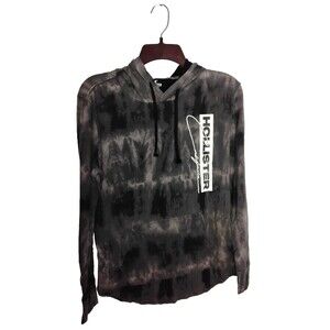 Hollister California Men's  Small Grey Black Tie Die Pullover Hoodie lightweight